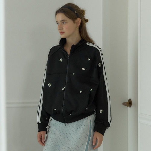 아워호프 Margaret Embroidery Track Jacket Black H25FA-OT07-BLA
