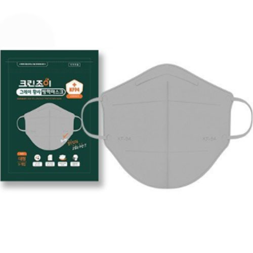 후와산코리아 크린조이 황사방역 마스크 KF94 대형 그레이 5매입
