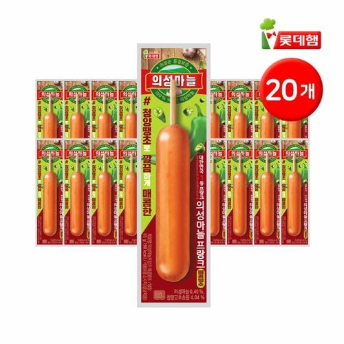 롯데웰푸드 롯데햄 의성마늘 프랑크 매콤땡초 65g (20개)_이미지