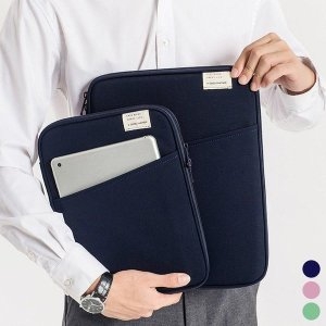 심플 캔버스 포켓수납 태블릿 노트북 패드 파우치 WFHDMU3_이미지
