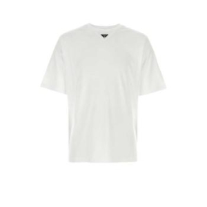 프라다 화이트 코튼 티셔츠 UJN861S232240 F0009_이미지