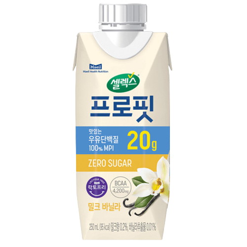 매일유업 셀렉스 프로핏 밀크 바닐라 250ml (18개)_이미지