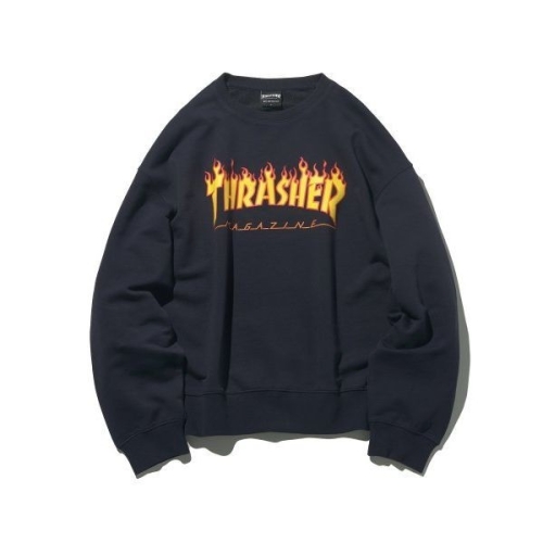 트레셔 플레임 로고 맨투맨 네이비 176471