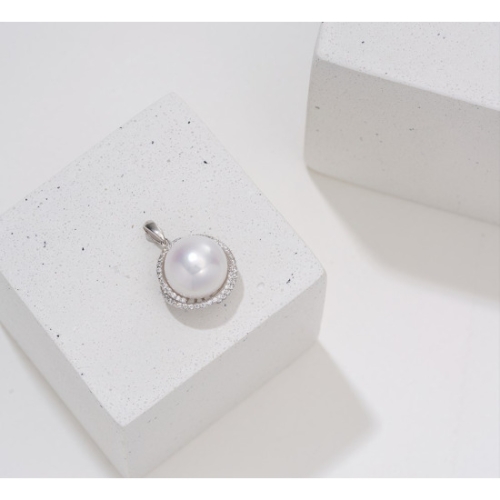 미니골드 14K 허니딜 더블 플라워 진주 펜던트 PAAS4004