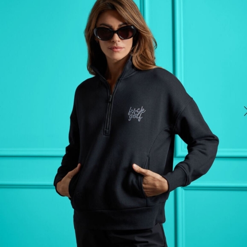  지포어 G/FORE FCK GOLF FRENCH TERRY QRT ZIP BOXY PULLOVER GLM000029 ONYX 여성..