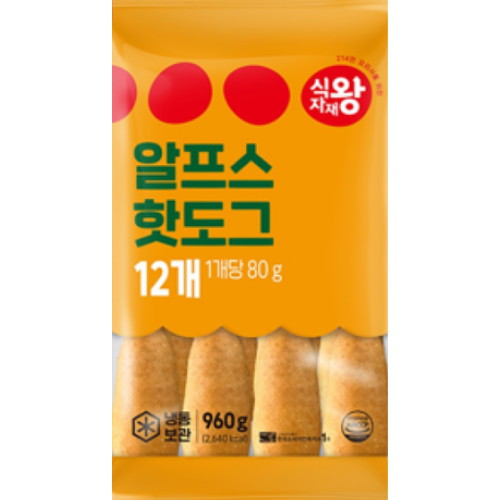 식자재왕 알프스 핫도그 12개입 960g