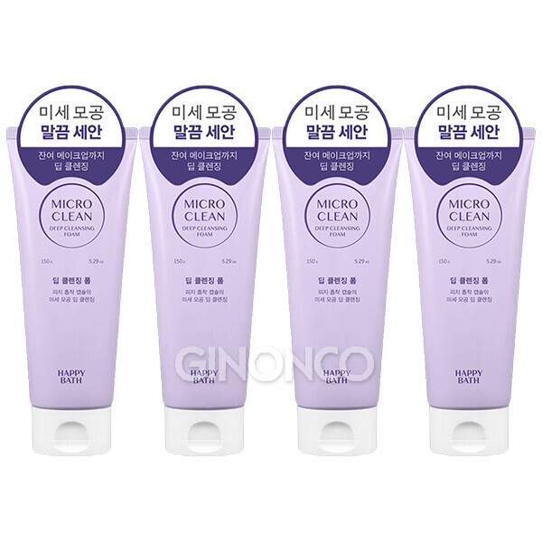 아모레퍼시픽 해피바스 마이크로 클린 딥 버블 클렌징폼 150g (4개)