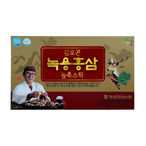 개성상인 김오곤 녹용홍삼농축스틱 10ml 30포 (1개)_이미지
