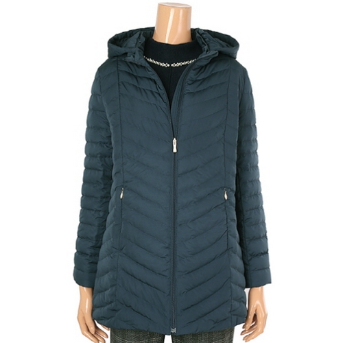 크로커다일레이디 후드 탈부착 중기장 경량 오리털 패딩 CLAWDW902_이미지