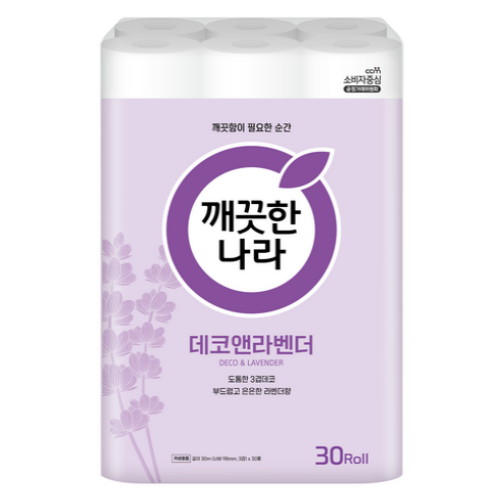 깨끗한나라 데코앤라벤더 30m (30롤) (5팩)_이미지