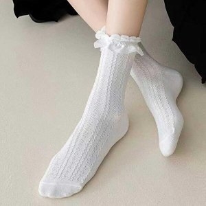 셀러허브 패션 JHQRNZGC_4B 발목 레이스 무지양말 중목 3컬러 하객룩_이미지