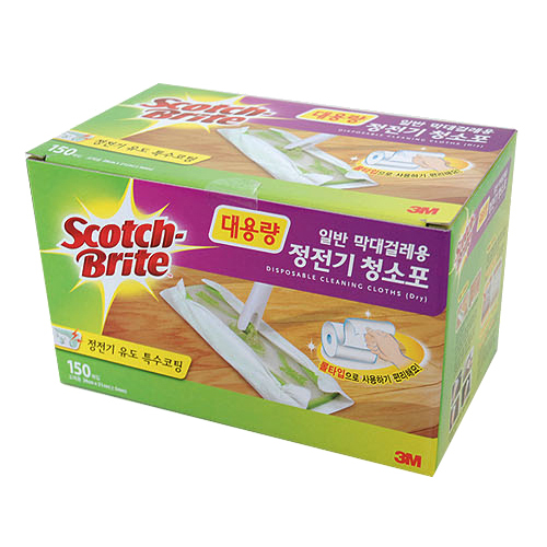 3M 스카치브라이트 정전기 청소포 표준형 150매 [4개]
