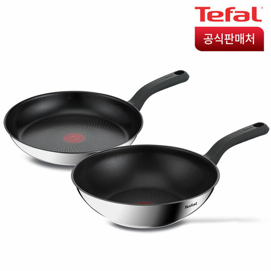 테팔 에센스쿡 IH 프라이팬 2종 (팬28+웍28)_이미지