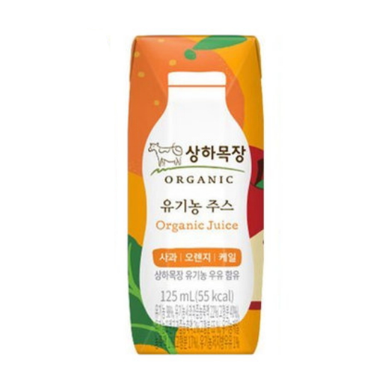 매일유업 상하목장 유기농 주스 사과 오렌지 케일 125ml (24개)
