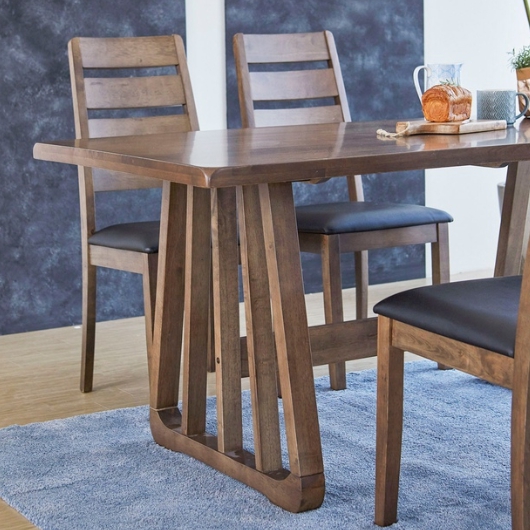 베스트리빙 몬타 우드슬랩 고무나무 원목 식탁 1600 (루마니아의자4개)_이미지