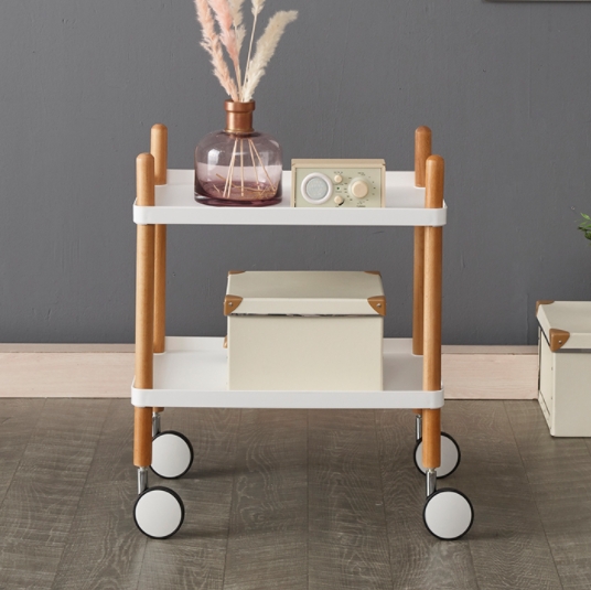 예다움  베른 2단 원목 트롤리