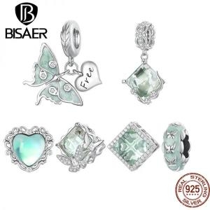 스털링 BISAER925 실버 골드 큐빅 지르코니아 반지 여성용 웨딩 밴드 쥬얼리 사랑 미니멀리즘 쥬얼리 ECR740
