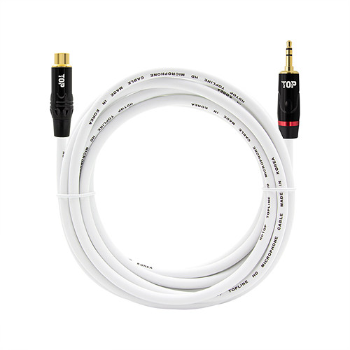 탑라인에이치디 HDTOP RCA to 3.5mm 스테레오 화이트 케이블 (2m, HT-TP1012)_이미지