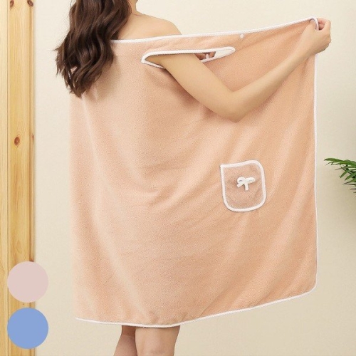 빅사이즈사랑해요 R150L407 배색리본원피스샤워타올 DK_이미지
