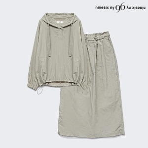 96NY 스트링 후드 끈 티셔츠 트임 스커트 셋업 NO1OW018L0