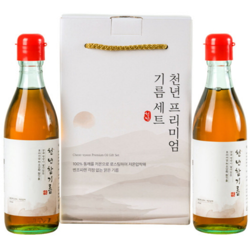 전라도청년 천년참기름 350ml 2병 선물세트 (1개)_이미지