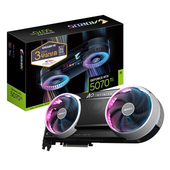 GIGABYTE AORUS 지포스 <b>RTX</b> <b>5070</b> <b>Ti</b> INFINITY D7 16GB 피씨디렉트