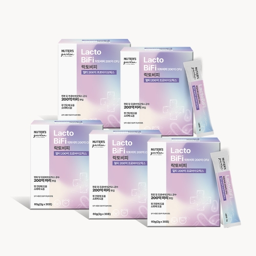 누터스가든 락토비피 멀티 200억 프로바이오틱스 60g (2g x 30p) (5개)