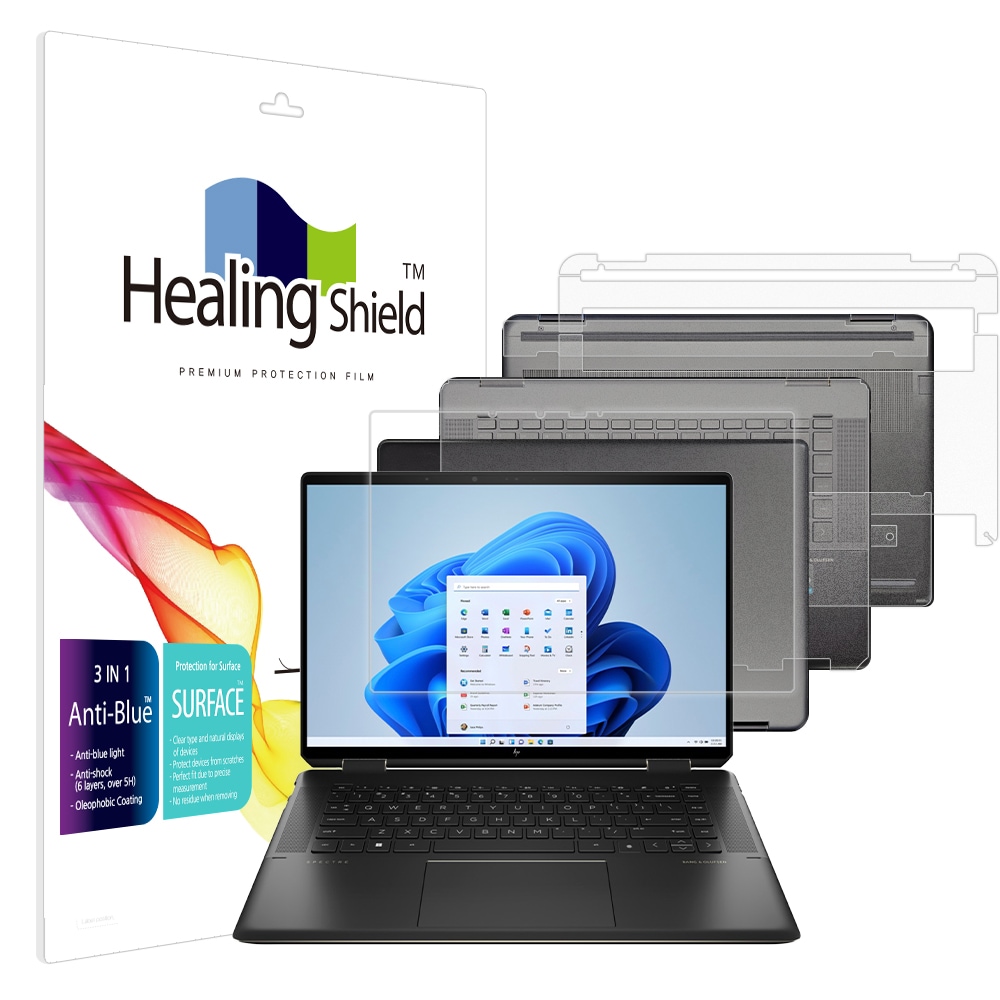 폰트리 힐링쉴드 HP 스펙터 x360 16-f2015TX 블루라이트차단 (액정보호필름 + 외부보호필름 3종 세트)