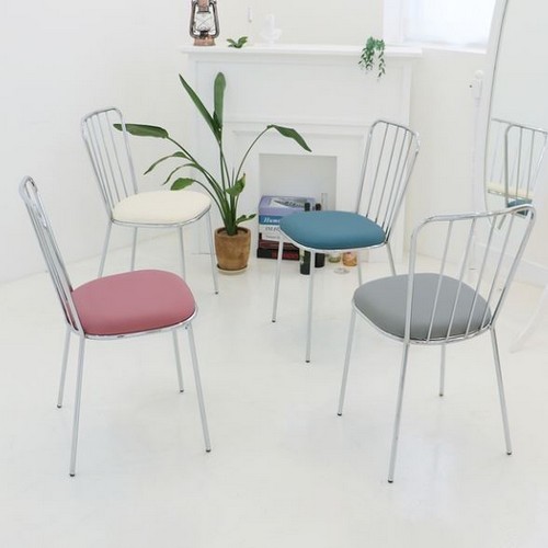 체어센스 소피아 실버 식탁 의자 (2개)