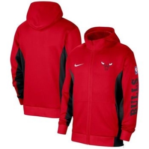  나이키 NBA 시카고 불스 2023/24 Authentic Showtime FullZip Hoodie Red 1206970