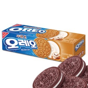동서 오레오 시나몬 번 샌드위치 쿠키 80g 간식 커피 우유_이미지