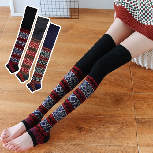 [불명] 아가일 패턴 롱 발목 고리 레그 워머 무늬 칼라 니트 토끼털 무릎 다리  래그 니 삭스 기모 레깅스