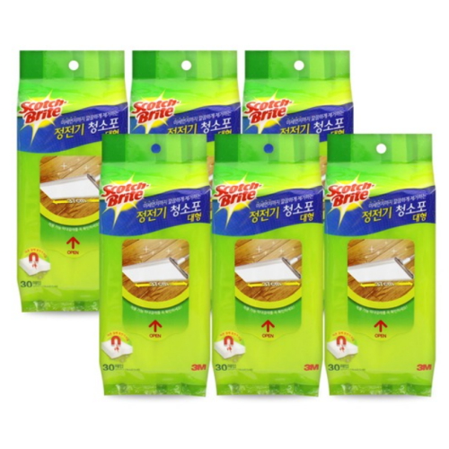 3M 스카치브라이트 재활용 정전기 청소포 대형 30매 (6개)_이미지