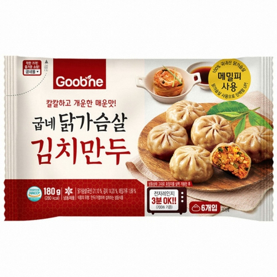 지앤건강생활 굽네 닭가슴살 김치만두 180g이미지입니다. 누르면 해당 게시물로 새창이동합니다.