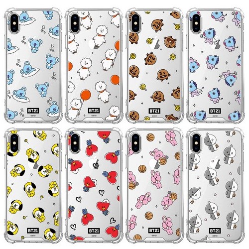아이폰6/6S BT21 행아웃 패턴 클리어 슬림 범퍼 케이스