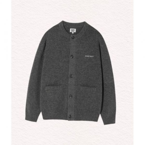 비케이브 와키윌리 MD PICK WACKY WILLY 타이포 로고 라운드넥 가디건 차콜 WA2503CD02CH 130668