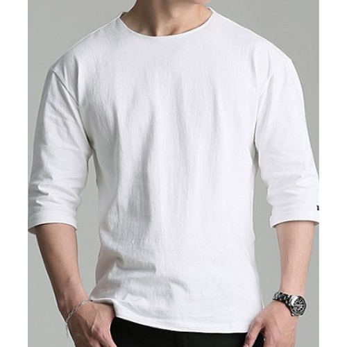 업클라스 세미 오버핏 여름용 립넥 7부 티셔츠 b203_이미지