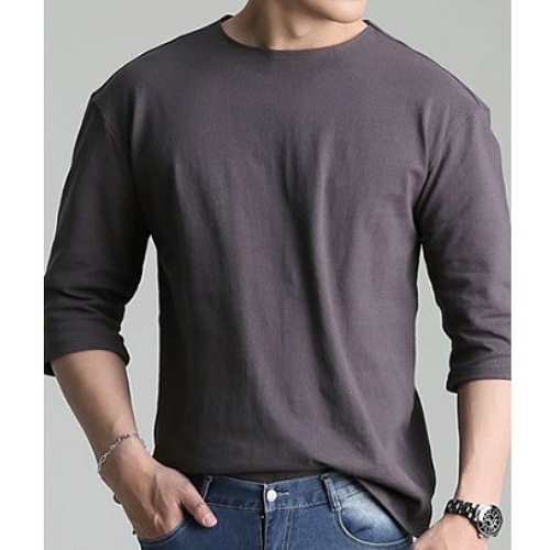 업클라스 세미 오버핏 여름용 립넥 7부 티셔츠 b203_이미지