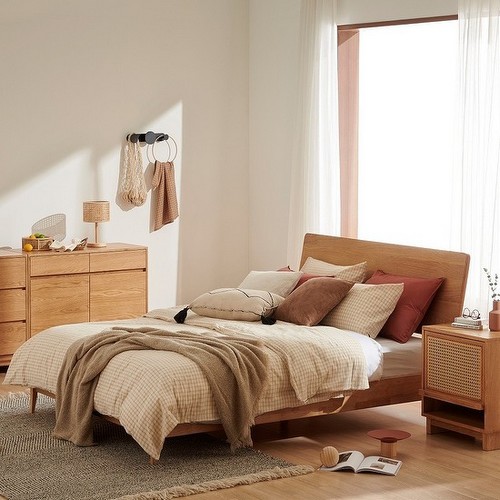 더메이드 한샘몰 리브 모던 원목 침대 Q (매트별도)_이미지