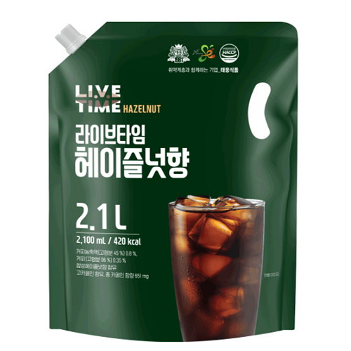 태웅식품 라이브타임 헤이즐넛향 2.1L [6개]