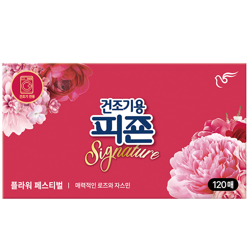 피죤 건조기용 시그니처 플라워페스티벌 120매 (3개)