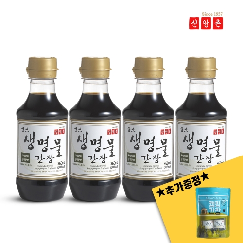 생명물식품 신앙촌 양조 생명물간장 360ml (4개)