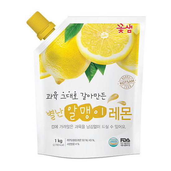 꽃샘식품 별난 알맹이 레몬 1kg (8개)_이미지