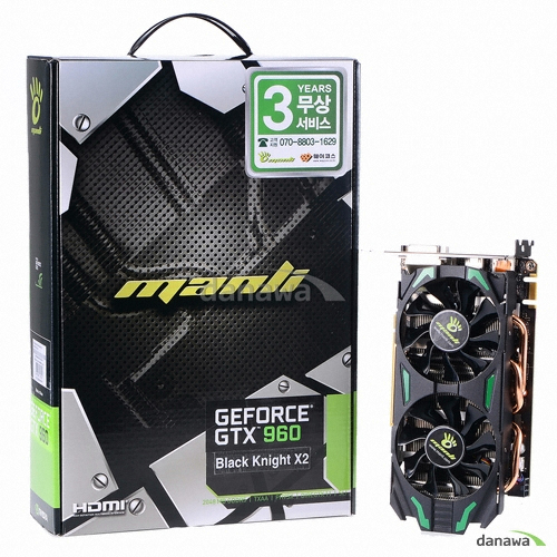 MANLI 지포스 GTX960 Black Knight X2 OC D5 2GB_이미지