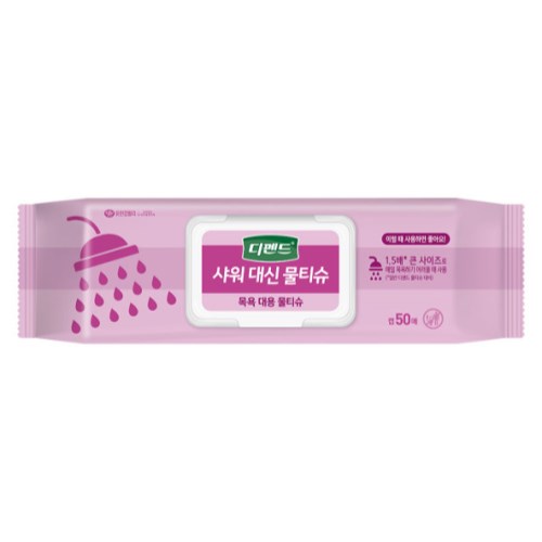 유한킴벌리 디펜드 샤워 대신 물티슈 캡형 50매 (6팩)_이미지