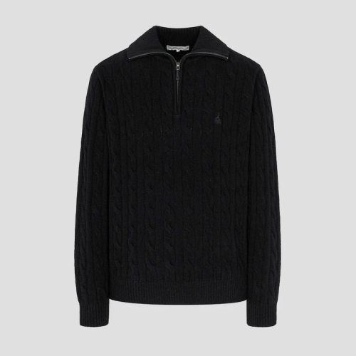 삼성물산 빈폴 AVE 케이블 반집업 니트 블랙_BC5951C205_이미지