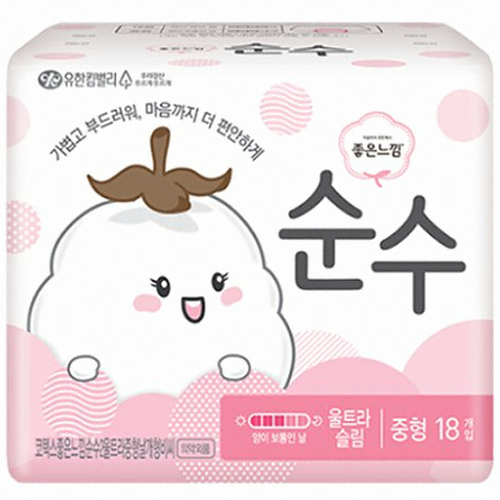 좋은느낌 순수 울트라슬림 중형 18개 (2팩(36개))_이미지