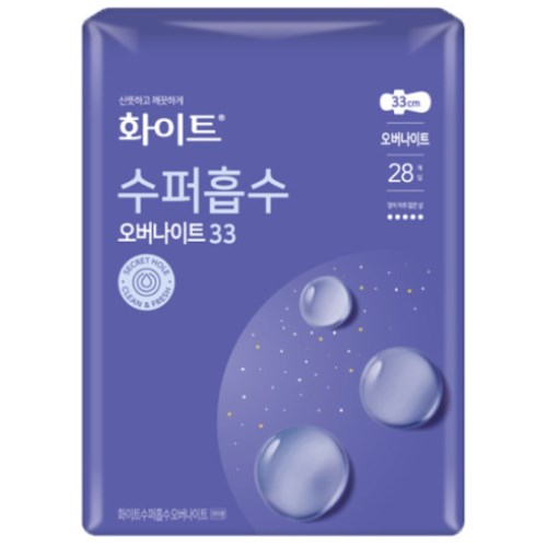 유한킴벌리 화이트 수퍼흡수 오버나이트 28개 (1팩(28개))