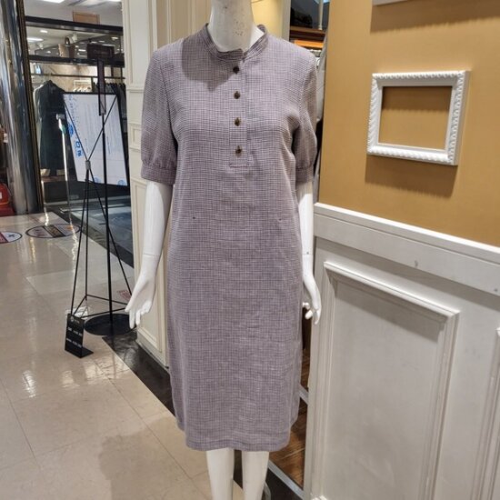 BCBG t 오일 체크 원피스 B4B4O681_이미지