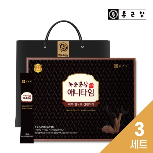 종근당건강 녹용홍삼 애니타임 10ml 30포 (3개)_이미지